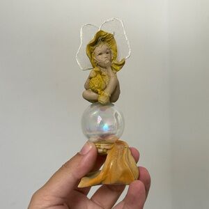 Charming Angel Figurine with Iridescent Globe